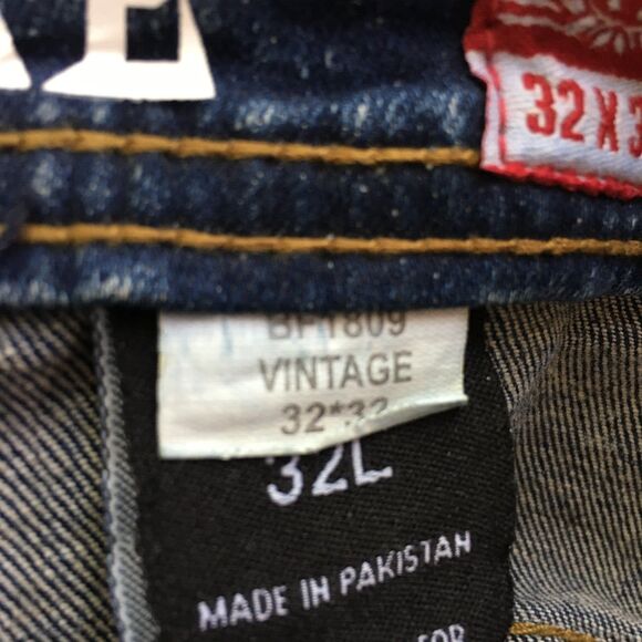 NWT BLACK PIKE LEGEND Embroidered Distressed Biker Stretch Slim Denim Jean 32X32 - Picture 13 of 15